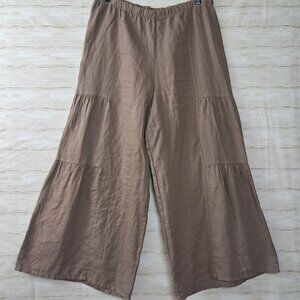 Match Point Tiered Linen Cha Cha Pants Lagenlook Large